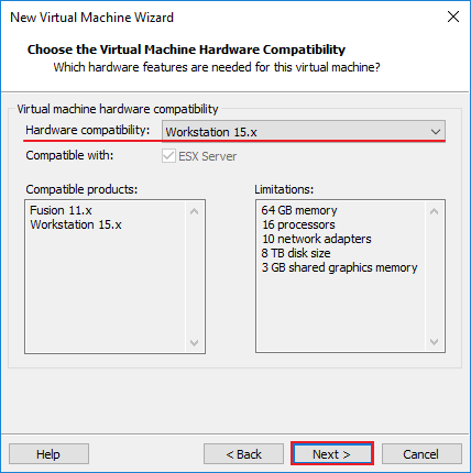 set hardware compatibility by default