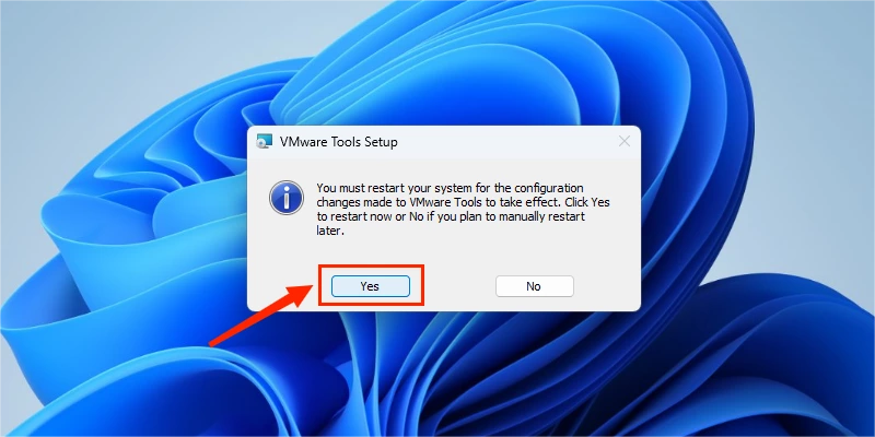 vmware tools setup notice