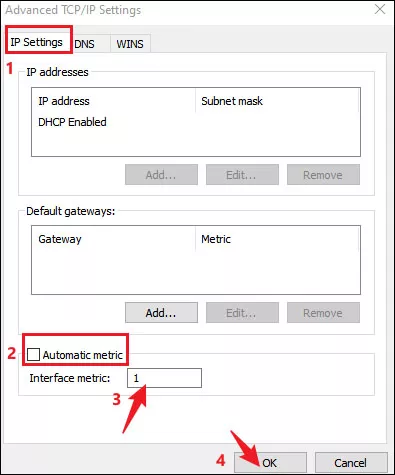 change ip settings