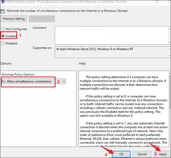 change minimize policy options