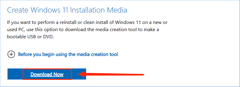 download windows 11 installation media