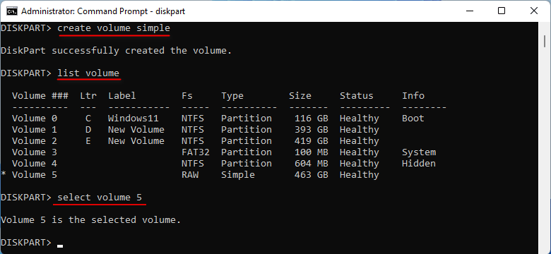 create simple volume