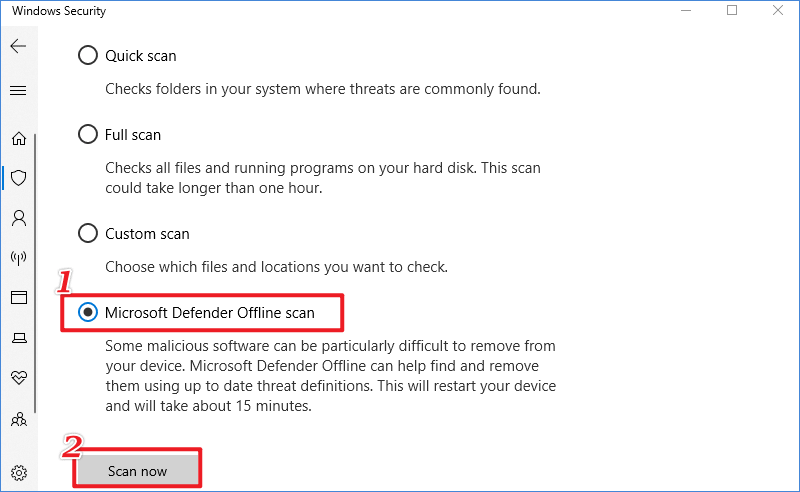 run microsoft defender offline scan