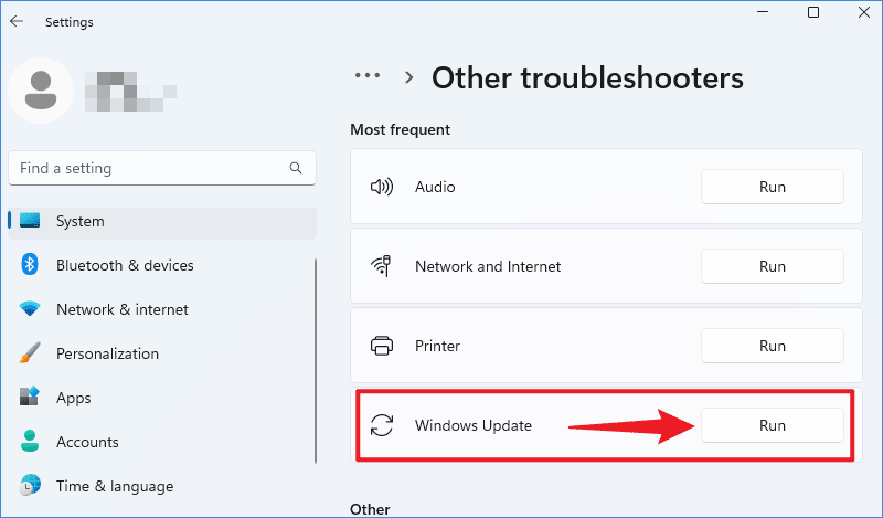 run windows update troubleshooter win 11