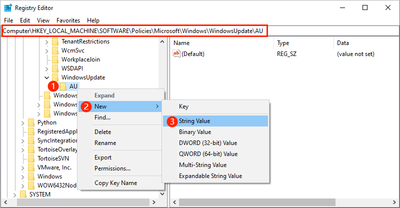 create a string value of userwuserver