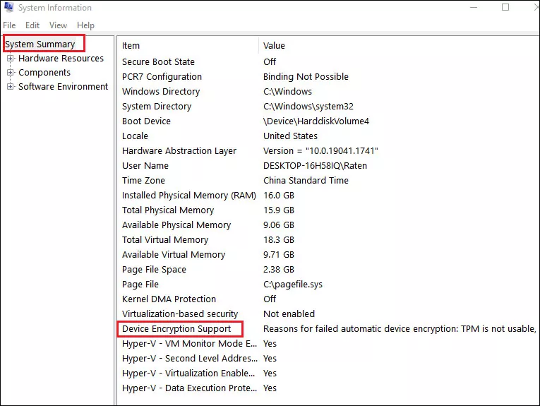 check device encryption support