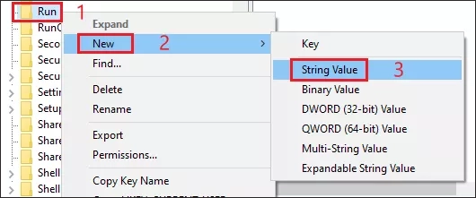 click string value