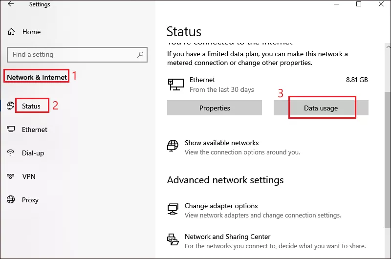 click data usage