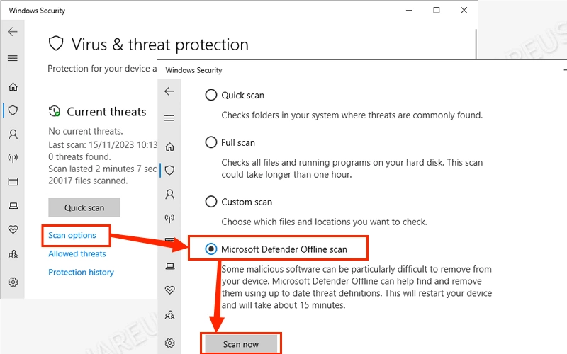 run microsoft defender offline scan