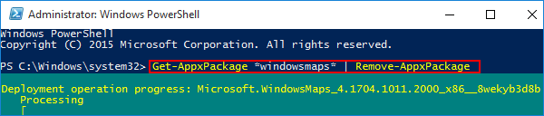 remove built in apps in windows 10 by powershell