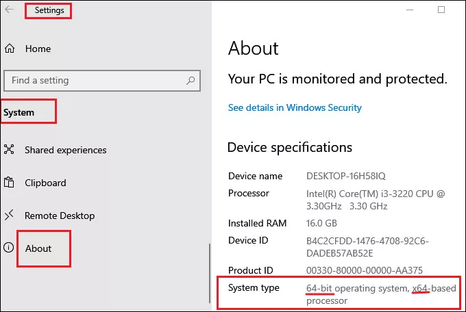 check system type