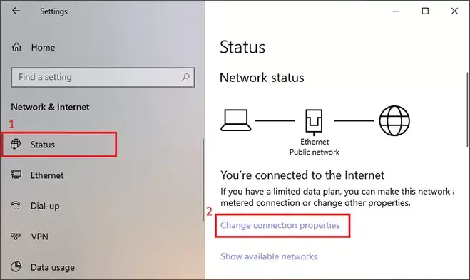 change connection properties