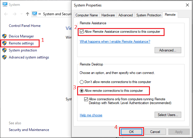 cannot remote desktop to windows 10 microsoft account
