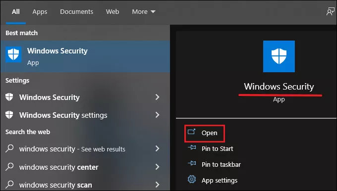 open windows security