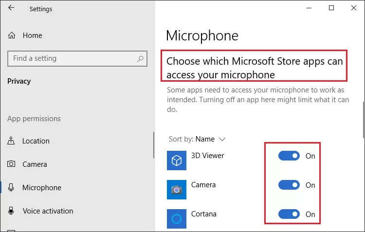 choose which apps can access your microphone