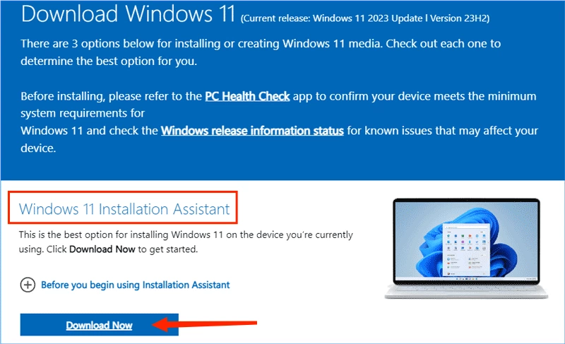 update with windows 11 installation assistant