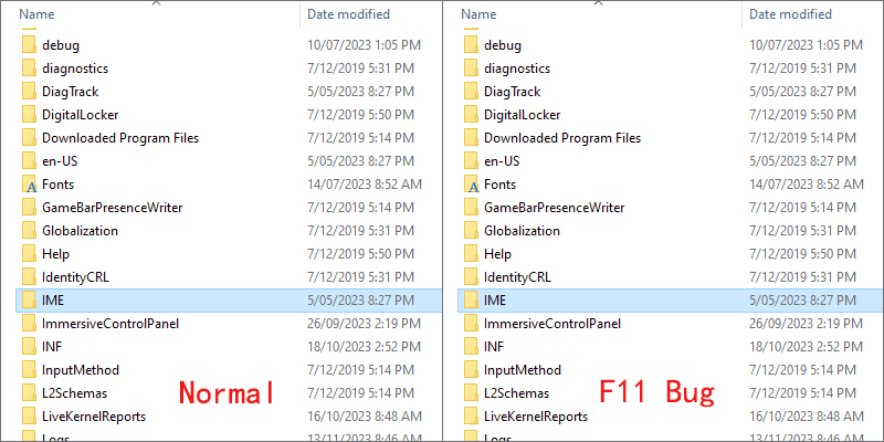 press f11 twice to speed up file explorer