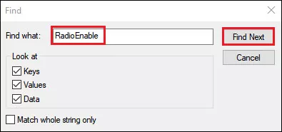 find radio enable