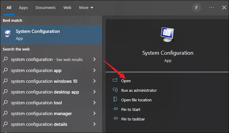 open system configuration