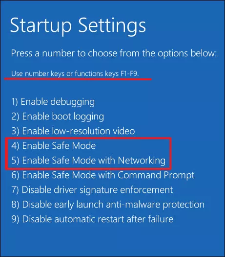 enable safe mode