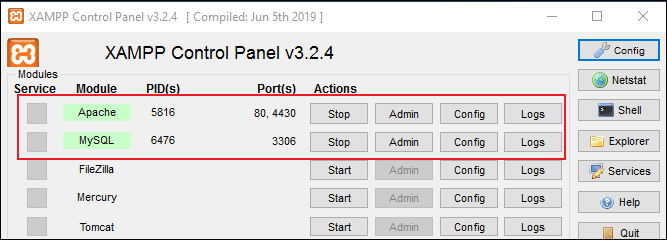 path to xampp install folder windows